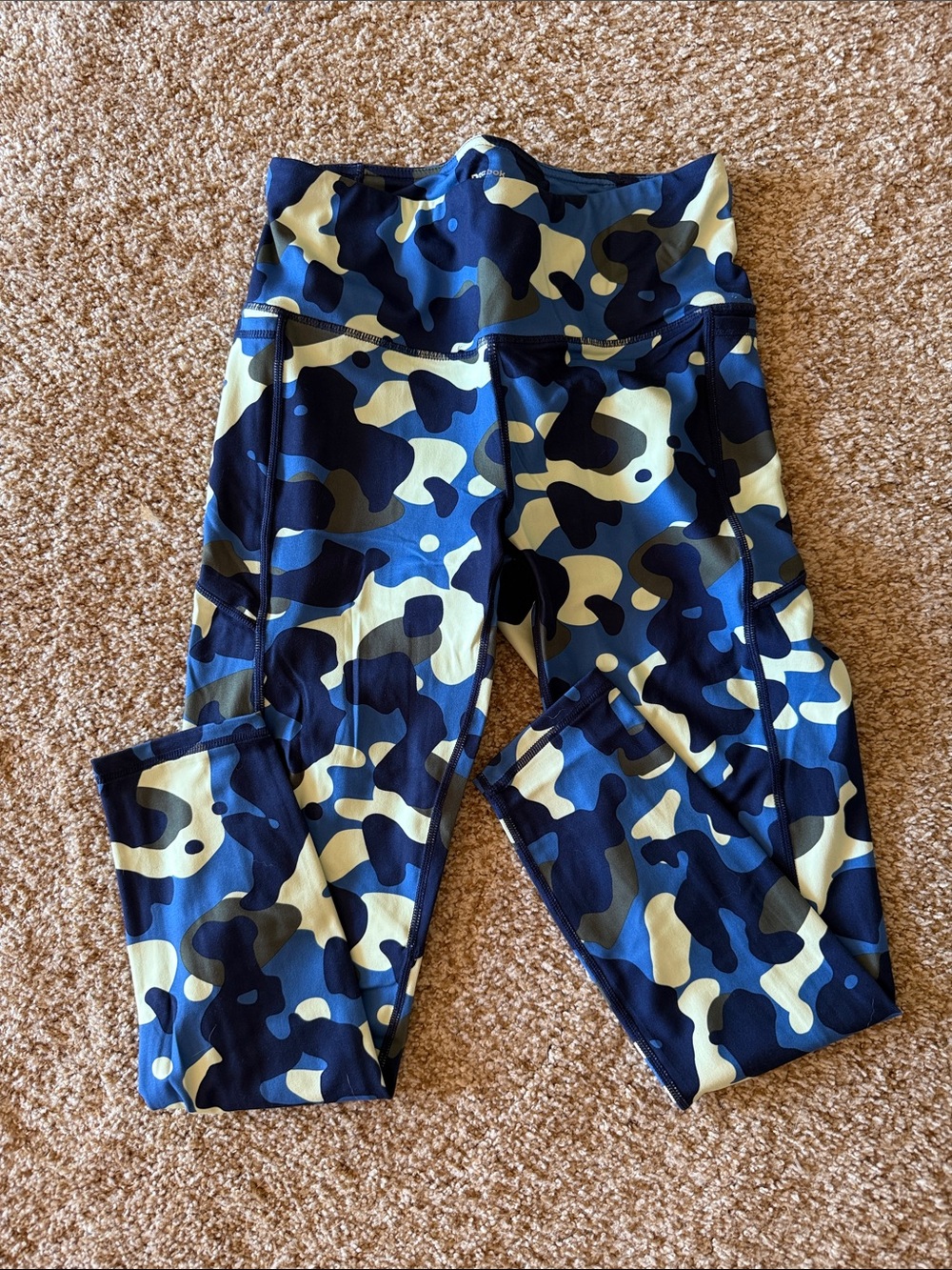 Reebok Blue and light green Camo Active Leggings